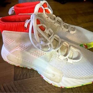 Adidas Dame 5 'All Skate' White Pink Men's Size 5.5 Mesh Basketball Shoes BB9312